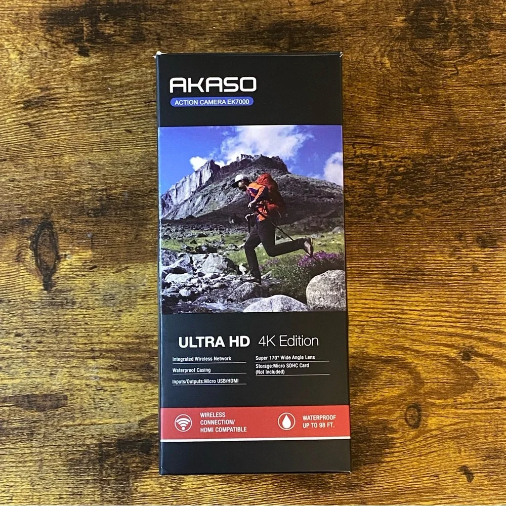 Akaso Action Camera EK7000 Ultra HD 4K Edition Waterproof Case & Attachments